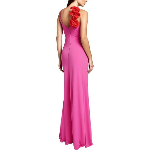 Dress The Population Womens Pink Ruffled Polyester Evening Dress NWT - Picture 2 of 2